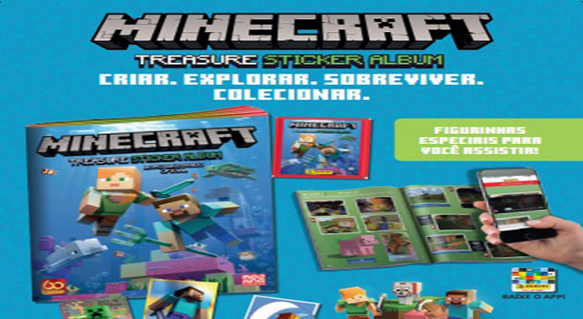 Álbum De Figurinhas Gratuito do Minecraft Treasure