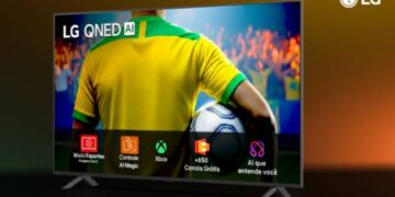 LG lança linha QNED73 com IA otimizada para jogos de futebol