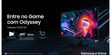 Samsung amplia linha gamer no Brasil com Odyssey OLED G5 27″